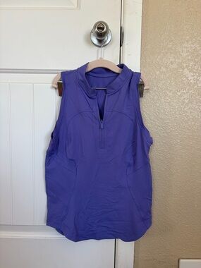 lululemon athletica Purple Sleeveless Zip-Front Golf Athletic Tank